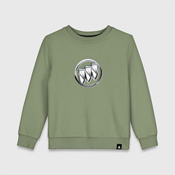 Свитшот хлопковый детский Buick logo металик, цвет: авокадо