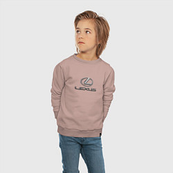 Свитшот хлопковый детский Lexus авто бренд лого, цвет: пыльно-розовый — фото 2