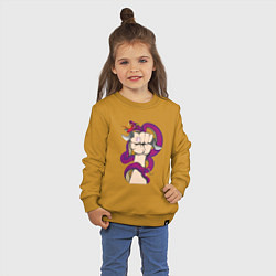 Свитшот хлопковый детский Кобра вьется вокруг руки механика, цвет: горчичный — фото 2