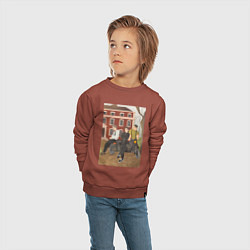 Свитшот хлопковый детский Красные кирпичи, цвет: кирпичный — фото 2