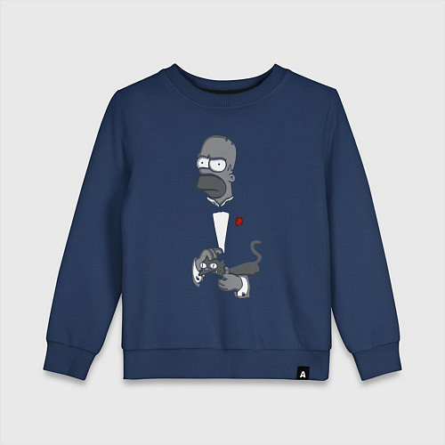 Детский свитшот Homer godfather / Тёмно-синий – фото 1