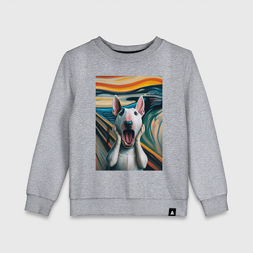 Детский свитшот Булли в картине крик - нейросеть / Меланж – фото 1