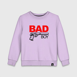 Свитшот хлопковый детский Bad boy with gun, цвет: лаванда