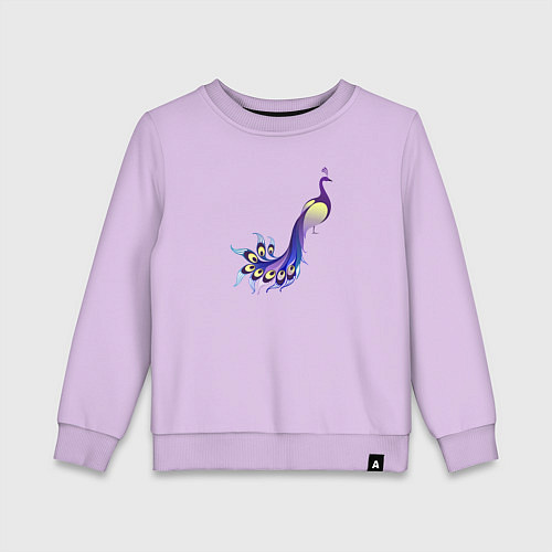 Детский свитшот Фиолетовый павлин / Лаванда – фото 1