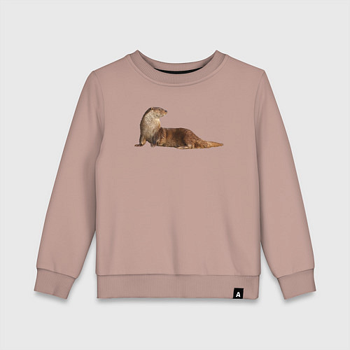 Детский свитшот Выдра настоящая / Пыльно-розовый – фото 1