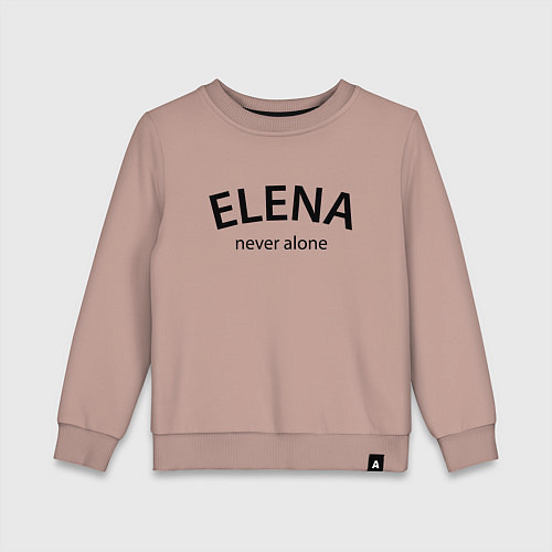 Детский свитшот Elena never alone - motto / Пыльно-розовый – фото 1