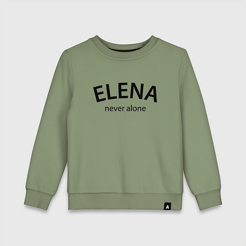 Детский свитшот Elena never alone - motto / Авокадо – фото 1