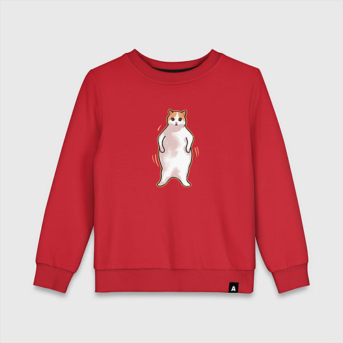 Детский свитшот Толстый кот танцует / Красный – фото 1