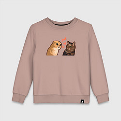 Свитшот хлопковый детский Недовольный и грустный кот - Talking Cats, цвет: пыльно-розовый