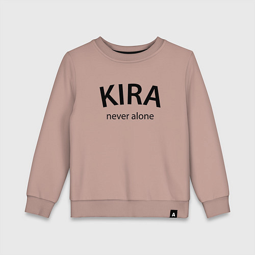 Детский свитшот Kira never alone - motto / Пыльно-розовый – фото 1