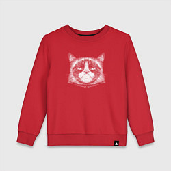 Свитшот хлопковый детский Мем Grumpy cat, цвет: красный