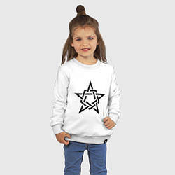 Свитшот хлопковый детский Звезда в стиле кельтских узоров, цвет: белый — фото 2