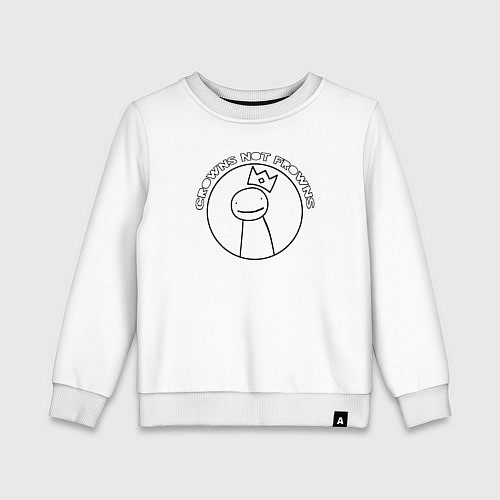 Детский свитшот Crowns not frowns / Белый – фото 1