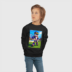 Свитшот хлопковый детский Jotaro Kujo and Minecraft - collaboration, цвет: черный — фото 2