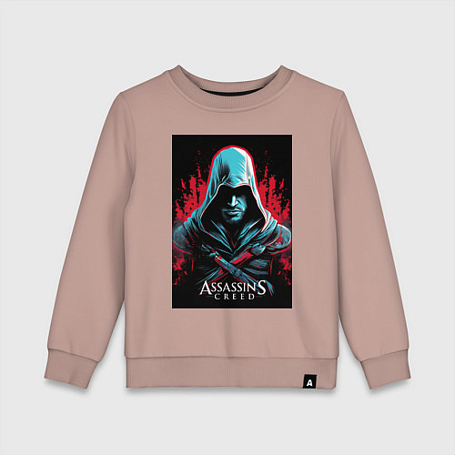 Детский свитшот Assassins creed классика / Пыльно-розовый – фото 1