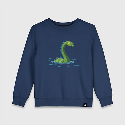 Детский свитшот Динозаврик, плывущий в воде / Тёмно-синий – фото 1