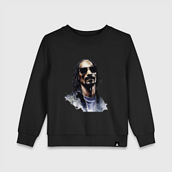 Свитшот хлопковый детский Snoop dog, цвет: черный