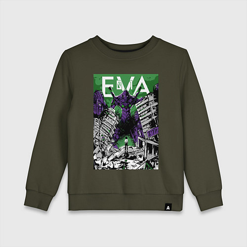 Детский свитшот Евангелион Синдзи / Хаки – фото 1