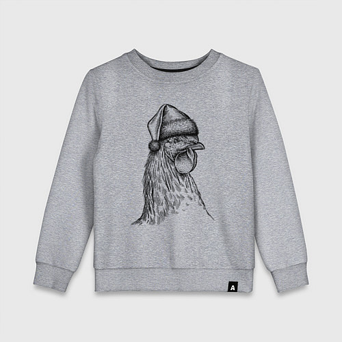 Детский свитшот Новогодний петушок / Меланж – фото 1