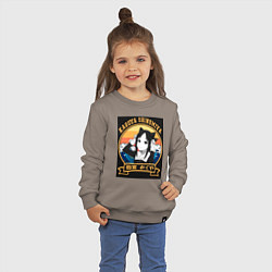 Свитшот хлопковый детский Госпожа Кагуя с ушками, цвет: утренний латте — фото 2