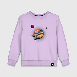 Свитшот хлопковый детский Космонавт на пончике, цвет: лаванда