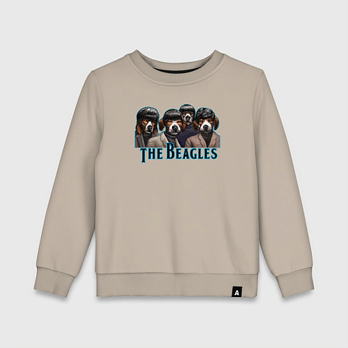 Детский свитшот Beatles beagles / Миндальный – фото 1