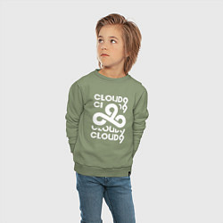 Свитшот хлопковый детский Cloud9 - in logo, цвет: авокадо — фото 2