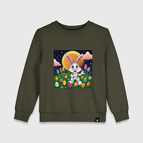 Детский свитшот Кролик пришелец / Хаки – фото 1