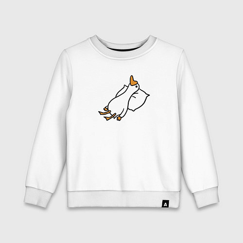 Детский свитшот Гусь пожалуй поваляюсь / Белый – фото 1