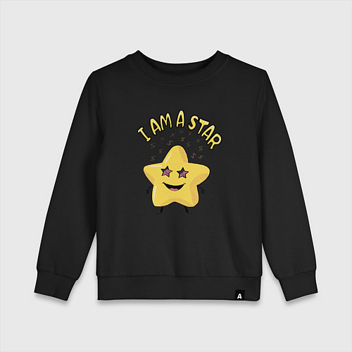 Детский свитшот I аm a star / Черный – фото 1