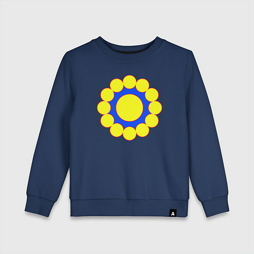 Детский свитшот Соединение окружностей в круге / Тёмно-синий – фото 1