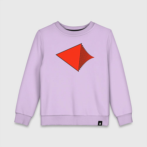Детский свитшот Красные треугольники в перспективе / Лаванда – фото 1
