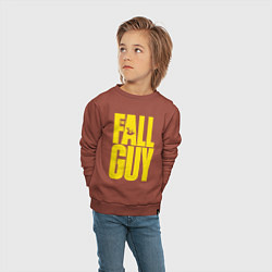 Свитшот хлопковый детский The fall guy logo, цвет: кирпичный — фото 2