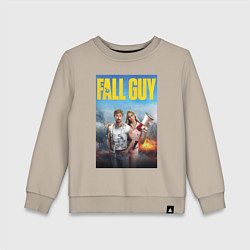 Свитшот хлопковый детский Ryan Gosling and Emily Blunt the fall guy, цвет: миндальный