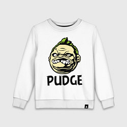 Свитшот хлопковый детский Pudge Face, цвет: белый