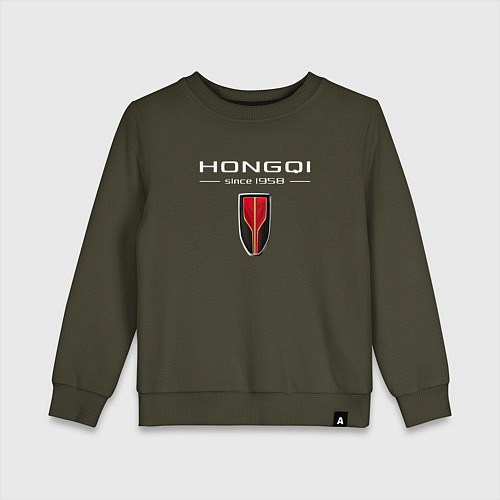 Детский свитшот Hongqi - logo / Хаки – фото 1