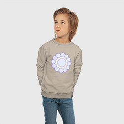Свитшот хлопковый детский Круг из окружностей, цвет: миндальный — фото 2