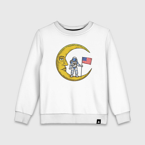 Детский свитшот USA on the moon / Белый – фото 1