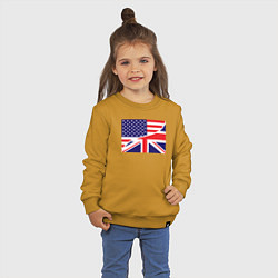 Свитшот хлопковый детский США и Великобритания, цвет: горчичный — фото 2