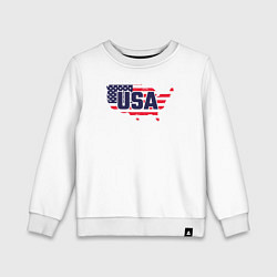 Свитшот хлопковый детский Map USA, цвет: белый