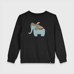 Свитшот хлопковый детский Cute elephant, цвет: черный