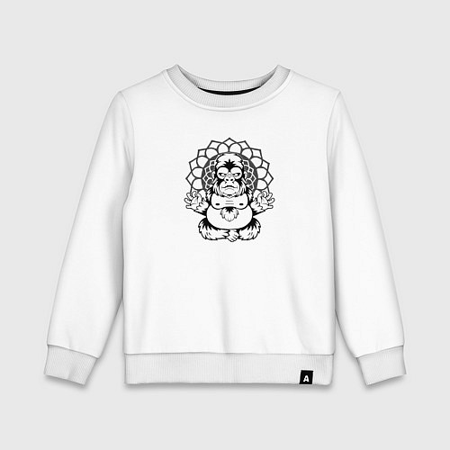 Детский свитшот Горилла медитирует / Белый – фото 1