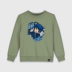 Свитшот хлопковый детский Бездомный бог Ято доставка, цвет: авокадо