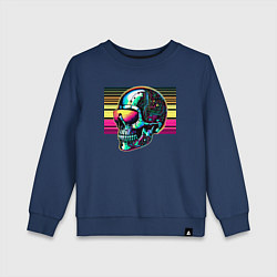 Детский свитшот Cyber skull - fantasy ai art