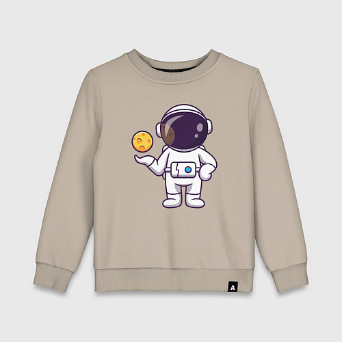 Детский свитшот Космонавт и планета / Миндальный – фото 1