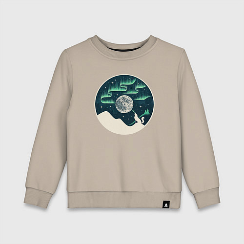 Детский свитшот Vinyl wolf / Миндальный – фото 1