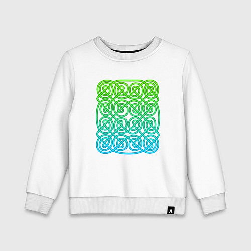 Детский свитшот Кельтский бесконечный зеленый узор / Белый – фото 1