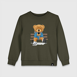Детский свитшот Плюшевый медведь на скамейке
