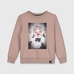 Детский свитшот Аниме девочка кошечка витубер Sakamata Chloe