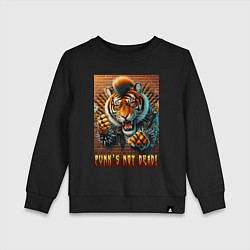Детский свитшот Punks not dead - motto tiger